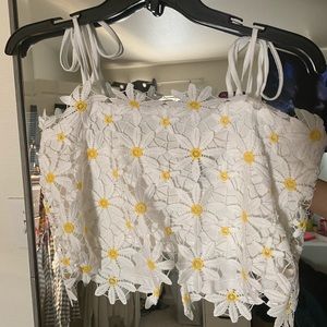 Lacy flower tank top